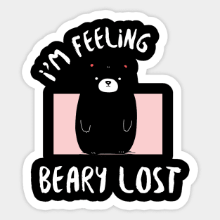 Beary Lost Black Bear Sticker